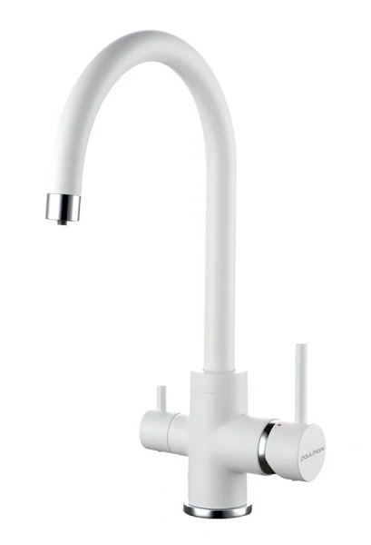 Смеситель для кухни Paulmark Essen белый матовый Es213211-431 (детальная фотография)