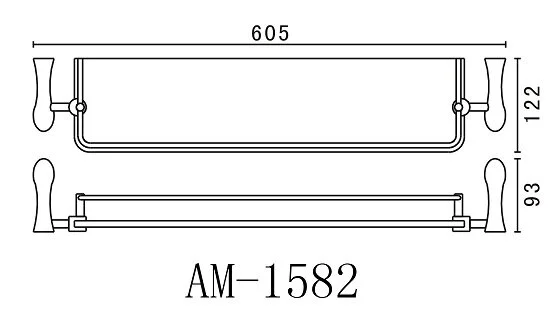 Полка для ванной Art&Max Elegant AM-1582 AM-E-1582 (детальная фотография), современные, hi-tech