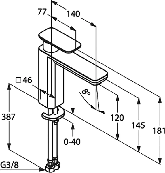 Смеситель для раковины Kludi E2 хром 492970575 (детальная фотография), однорычажные, двухрычажные