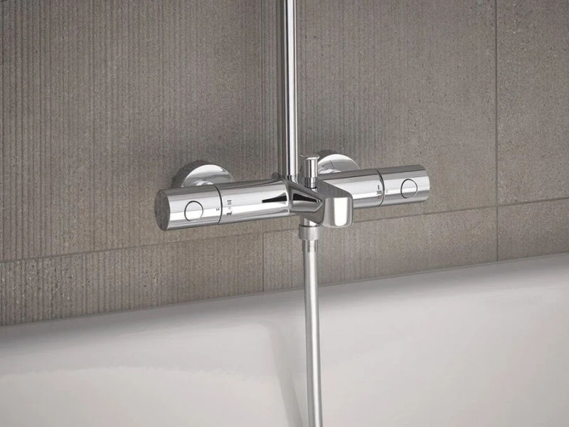 Душевая стойка Grohe Euphoria с термостатом 27475002 (детальная фотография), со смесителем