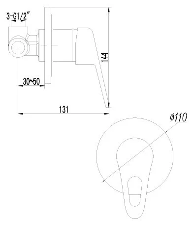 Смеситель для душа Lemark Luna встраиваемый LM4123C (детальная фотография), для душа