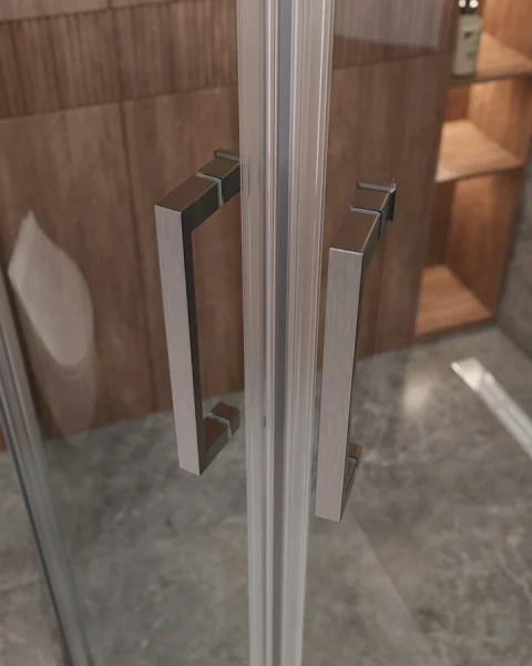 Душевой уголок Cezares Molveno 120х90 см стекло прозрачное профиль оружейная сталь MOLVENO-RH-2-120/90-C-GM-IV (детальная фотография), 120х90