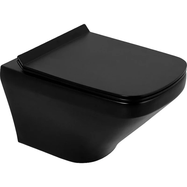 Унитаз подвесной BelBagno Sela черный матовый BB3201CHR-MB (детальная фотография)