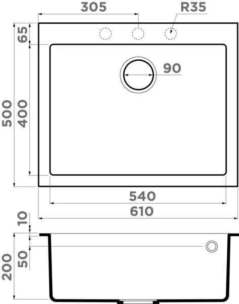 Мойка для кухни Omoikiri Bosen 61 GR 61 см Leningrad Grey 4993557 (детальная фотография), врезные