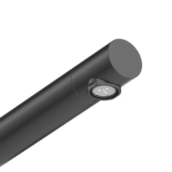 Смеситель для раковины Cezares Relax черный матовый RELAX-BLI2-2-NOP-W0 (детальная фотография), из нержавеющей стали, округлая форма