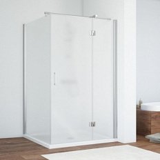 Душевой уголок профиль глянцевый хром стекло сатин Vegas-glass