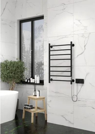 Полотенцесушитель электрический Ника WAY 80х40 см черный матовый WAY-3 80/40 черн U (детальная фотография), черный