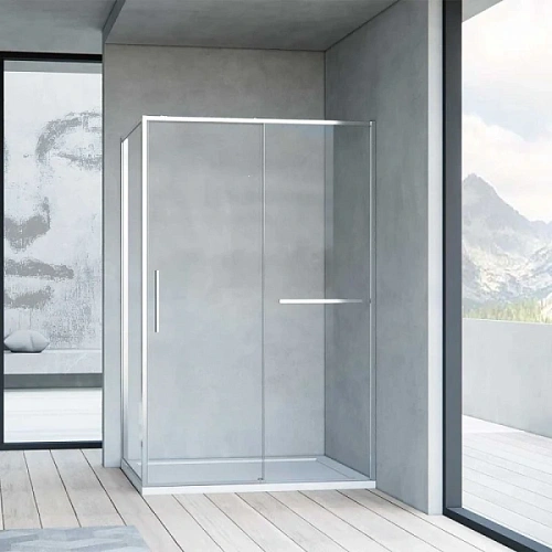 Душевой уголок Vincea Slim Soft 100х90 см профиль хром - фото 1