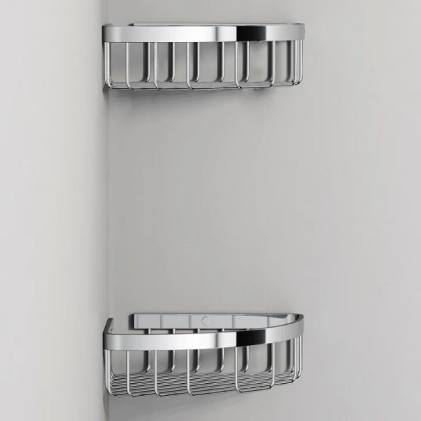 Полочка для ванной AM.PM Sense L угловая двухъярусная A7452200 (детальная фотография), настенные