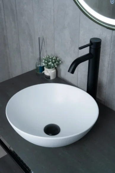 Раковина GID Esfera 9081wm 36 см белая матовая 51244 (детальная фотография), накладные (на столешницу)