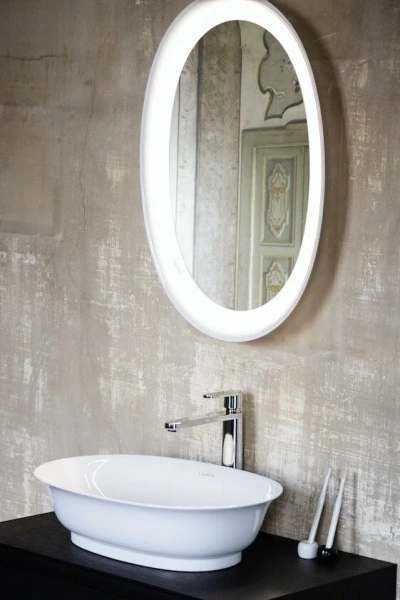 Раковина Laufen The New Classic 55 см с покрытием LLC 8.1285.2.400.112.1 (детальная фотография), белые