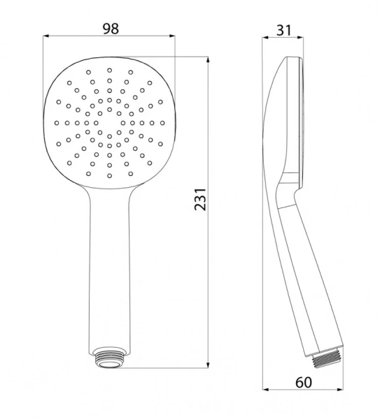 Лейка для душа IDDIS Optima Home графит OPH1FG9i18 (детальная фотография), душевые лейки