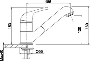 Смеситель для кухни антрацит Blanco Daras-S 524191 (детальная фотография), для кухни