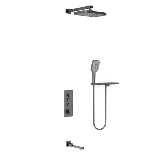 Душевой комплект Vincea вороненая сталь - фото 3