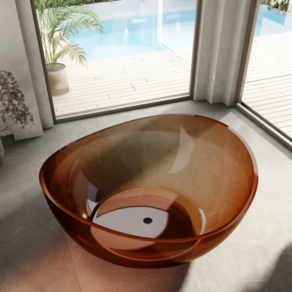 Ванна из полиэфирной смолы Abber Kristall 150x150 см коричневая AT9705Opal (детальная фотография), полиэфирная смола