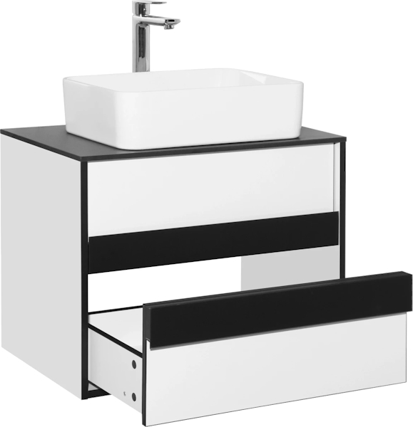Тумба под раковину подвесная Style Line Амстердам 70 см белая/черная ЛС-000010041 (детальная фотография), 70 см