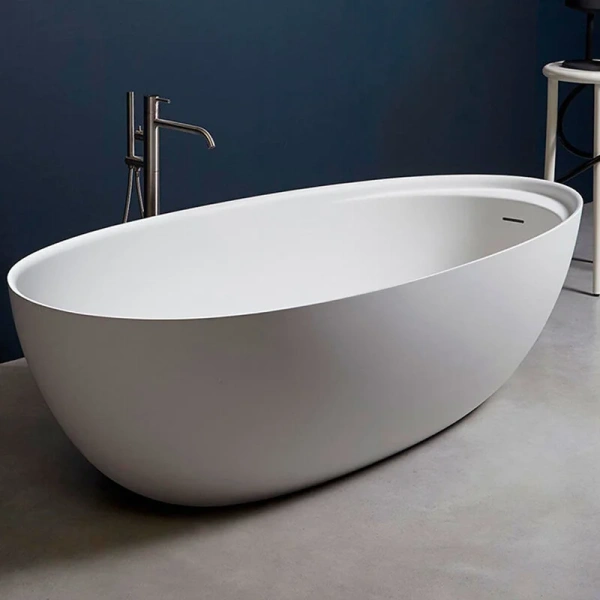 Ванна Antonio Lupi Eclipse 185 х 95,5 х 53 см отдельностоящая, овальная ECLIPSE Bianco/cr (детальная фотография)
