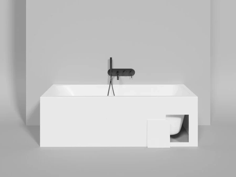 Ванна из искусственного камня Salini Orlanda Kit 170x80 см белый матовый 102116M (детальная фотография), белые