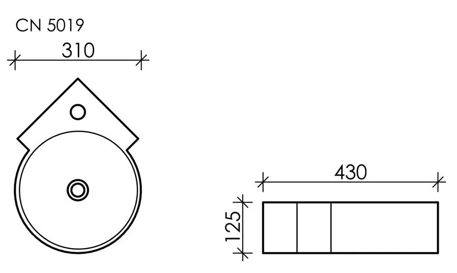 Раковина Ceramica Nova Element 31 см угловая CN5019 (детальная фотография), нет в наличии