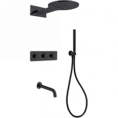 Душевой комплект Abber Wasser Kreis черный матовый