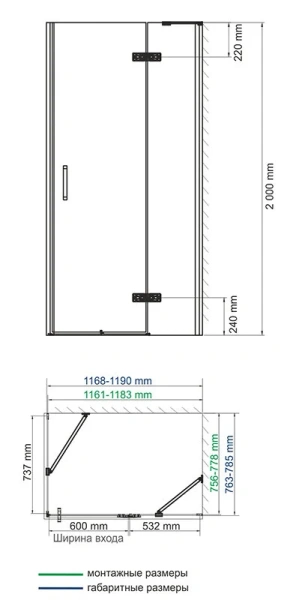 Душевой уголок WasserKRAFT Aller 10H06 120х80 см профиль хром (детальная фотография), современные, hi-tech