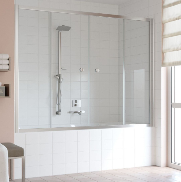 Душевая шторка на ванную стекло прозрачное Vegas-glass Z2V 180 01 (детальная фотография), современные, hi-tech