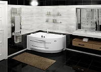 Ванна гидромассажная акриловая Vannesa Massage Ирма с полотенцедержателем, 150 х 97 см, система баланс хром, левая/правая