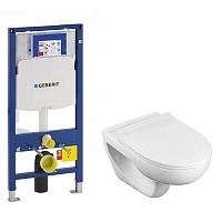 Унитаз с инсталляцией Roca Victoria безободковый с крышкой