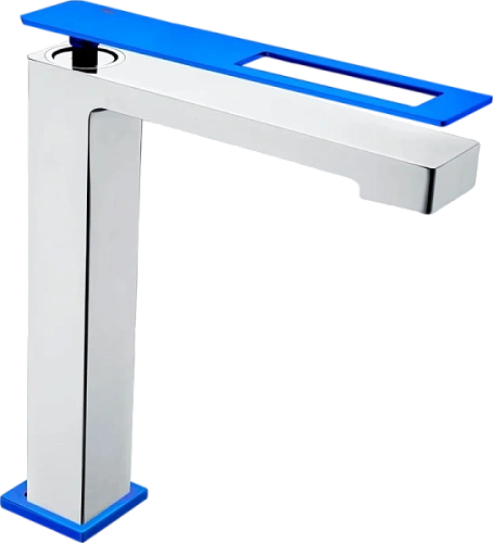 Смеситель для раковины Boheme Q хром/синий - фото 5