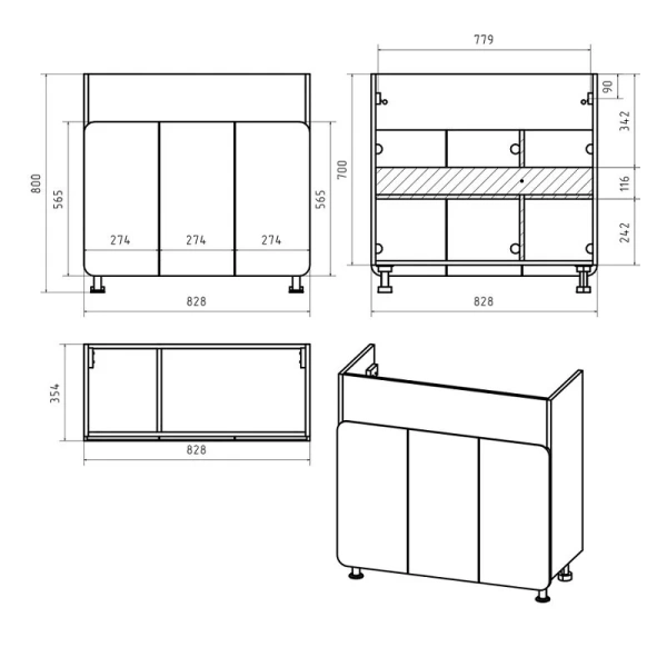 Тумба с раковиной напольная Misty Чегет 85 см прямая (детальная фотография), в наличии, нет в наличии