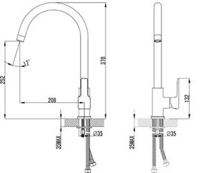 Смеситель для кухни с высоким изливом Lemark Basis LM3605C (детальная фотография), для кухни