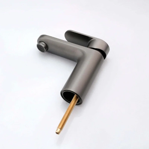 Смеситель для раковины Акватек Ника оружейная сталь AQ1812BGM (детальная фотография), современные, hi-tech