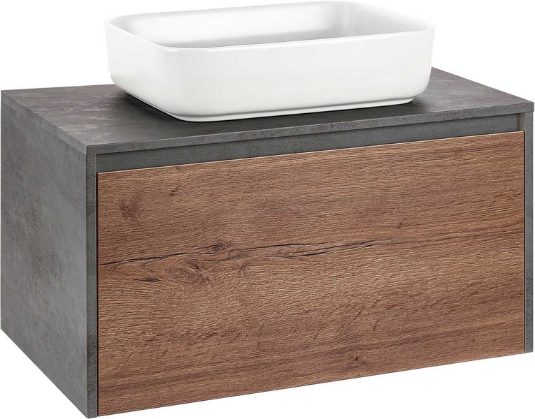 Тумба под раковину подвесная Vincea Mesa 80 см T.Oak/Beton VMC-2MS800TB (детальная фотография)