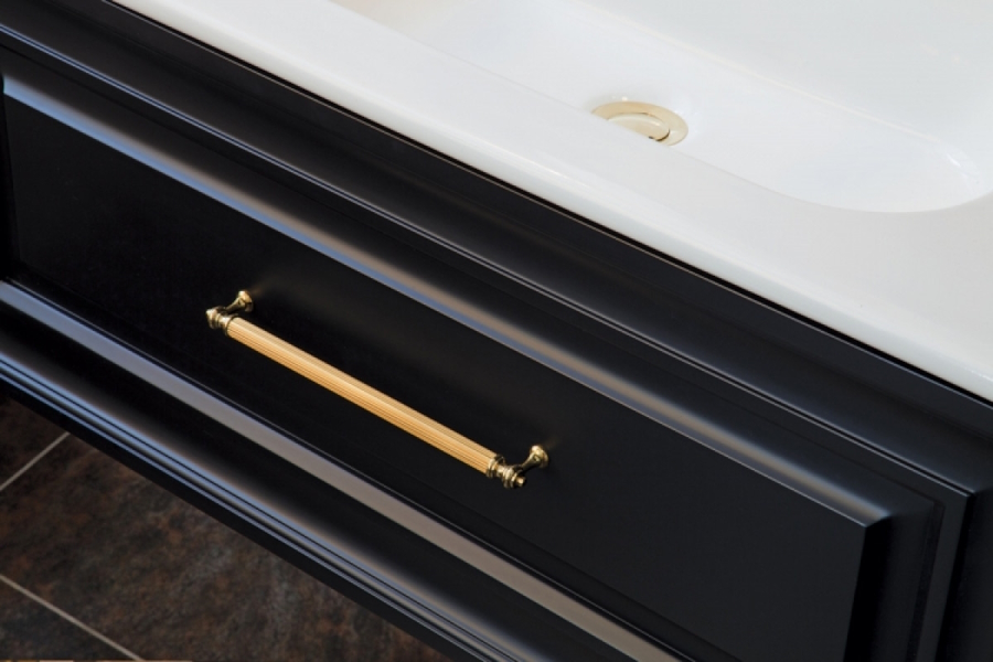 Тумба под раковину, цвет черный матовый, фурнитура золото, La Beaute Cornelia BCO85LNO.OR (детальная фотография) index_2