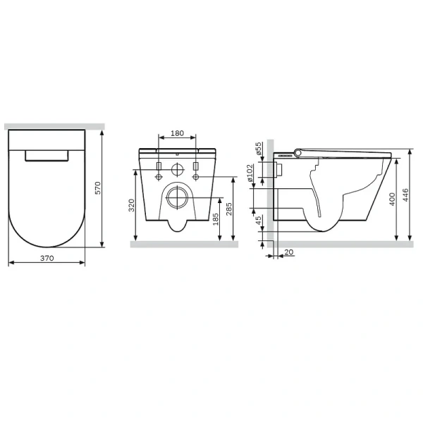 Унитаз подвесной Am.Pm Inspire с электронным биде CCC501700SC (детальная фотография), подвесные, встраиваемые