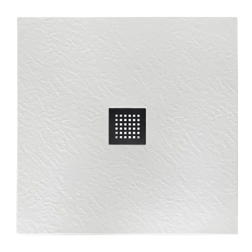 Душевой поддон BelBagno Uno 90х90 см белый, накладка черная матовая - фото 5