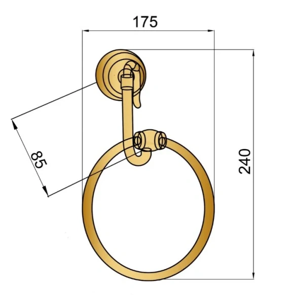 Полотенцедержатель Boheme Medici из латуни 10605 (детальная фотография), классические, ретро, декорированные