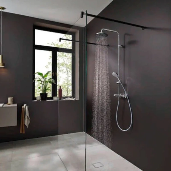 Душевая стойка Hansgrohe Vernis Blend 26276 латунь 26276000 (детальная фотография), с тропическим душем