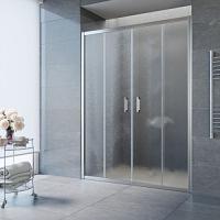Душевая дверь профиль глянцевый хром стекло шиншилла Vegas-glass