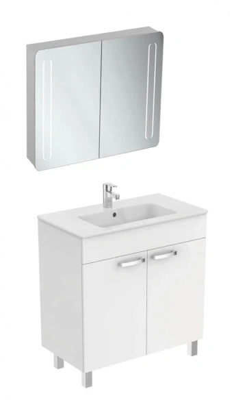 Тумба под раковину напольная Ideal Standard Tempo 80 см белый лак глянцевый E3241WG (детальная фотография), напольная, пристенная