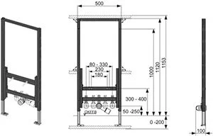 Инсталляция для биде Tece TECEprofil для застенного монтажа 9330000 (детальная фотография), для биде