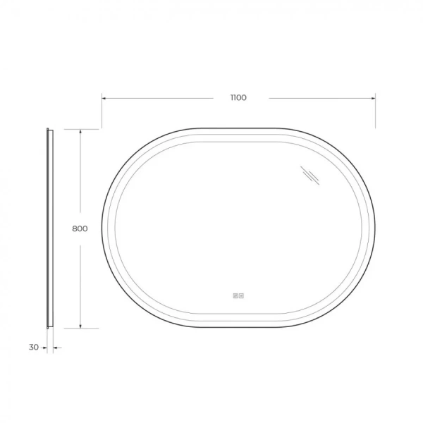 Зеркало с подсветкой Cezares Giubileo 110 см овальное CZR-SPC-GIUBILEO-1100-800-TCH-WARM (детальная фотография), в наличии