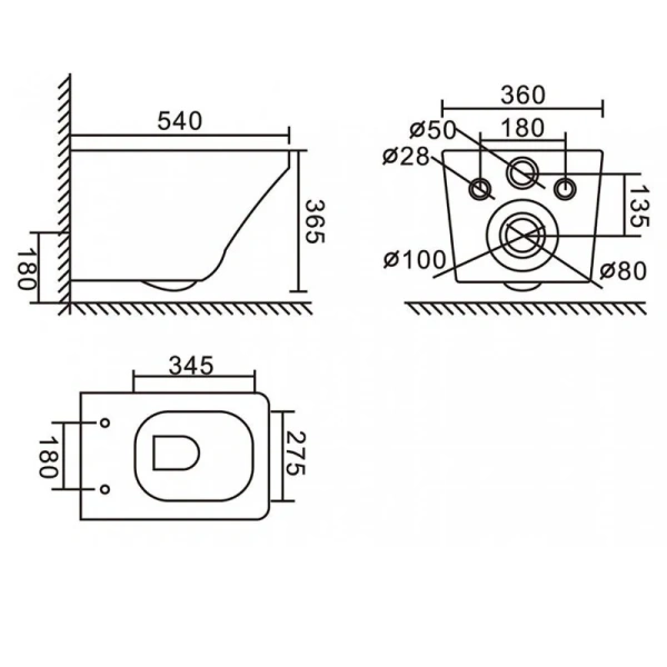 Унитаз подвесной BelBagno Sela безободковый белый BB3201CHR (детальная фотография), подвесные, встраиваемые