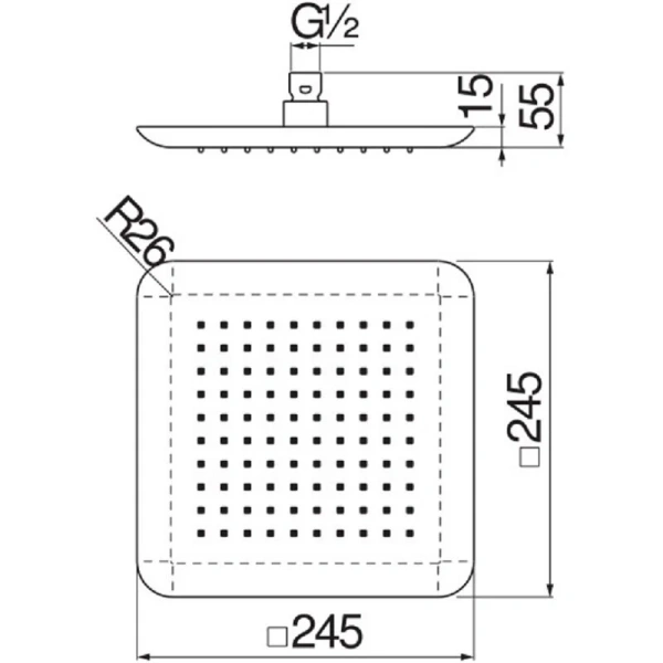 Верхний душ Nobili Rubinetterie черный матовый AD139/122BM (детальная фотография), верхние души