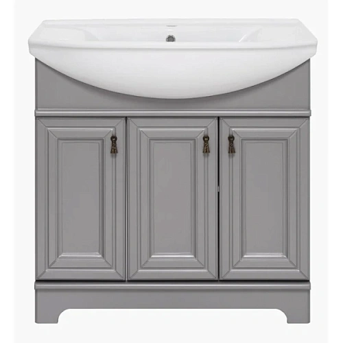 Тумба под раковину напольная Misty Лувр 85 см серая - фото 3