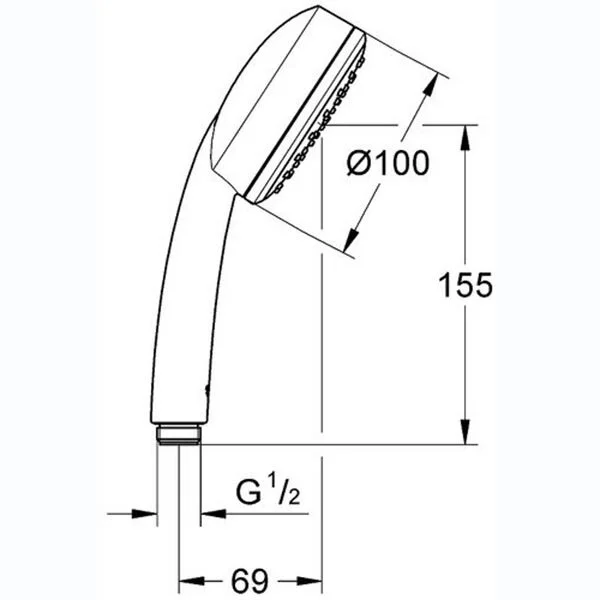 Лейка для душа Grohe New Tempesta Cosmopolitan 100 хром 26082002 (детальная фотография), душевые лейки