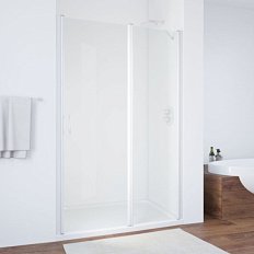 Душевая дверь профиль белый стекло прозрачное Vegas-glass