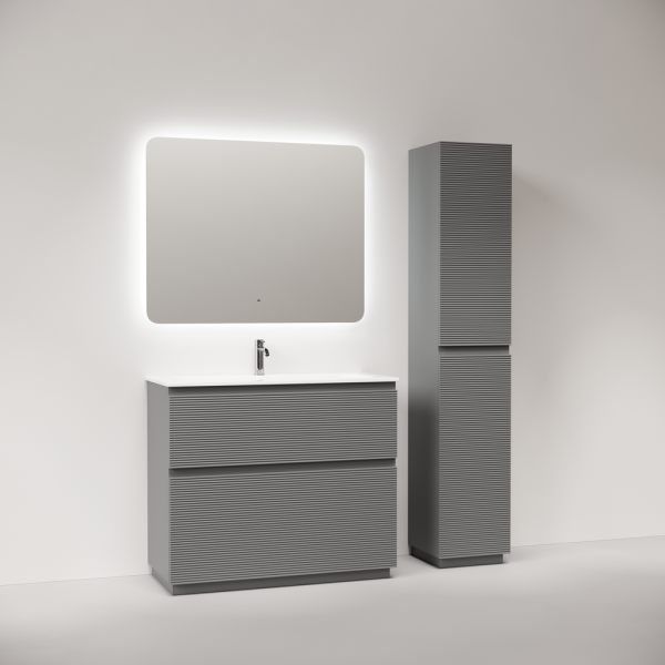 Тумба под раковину напольная Sancos Folk Floor 100 см ergraut soft FL100FES (детальная фотография), моноблок