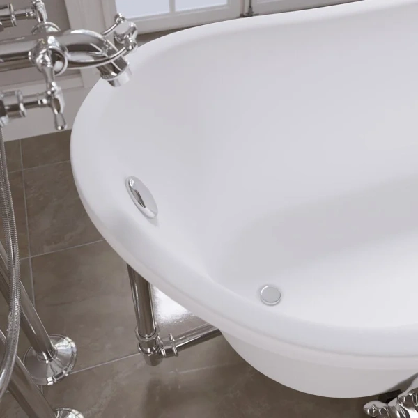 Ванна акриловая Grossman Retro 160x70 см белая GR-1002 (детальная фотография), 160x70 см