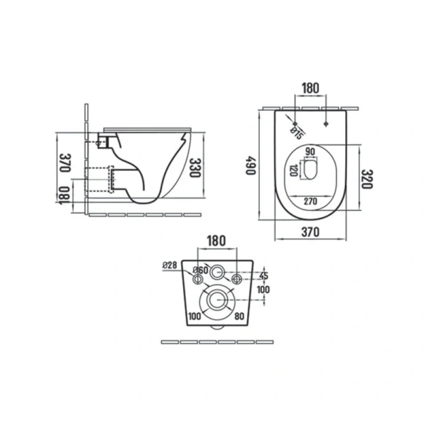 Унитаз подвесной Vincea Globo океан матовый VT1-14SMO (детальная фотография), подвесные, встраиваемые